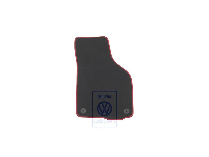 Original VW Floor Mat Anthracite/Flash Red - 1K1864436K WNS