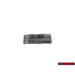 Original VW Sticker 'Oil Comply With VW Standard' - 7D0010258H