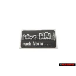 Original VW Sticker 'Oil Comply With VW Standard' - 028010262Q