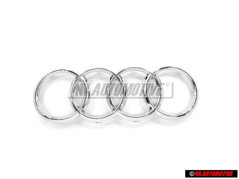 Original Audi Rings Front Grill Badge Emblem Chrome - 4H0853605B 2ZZ