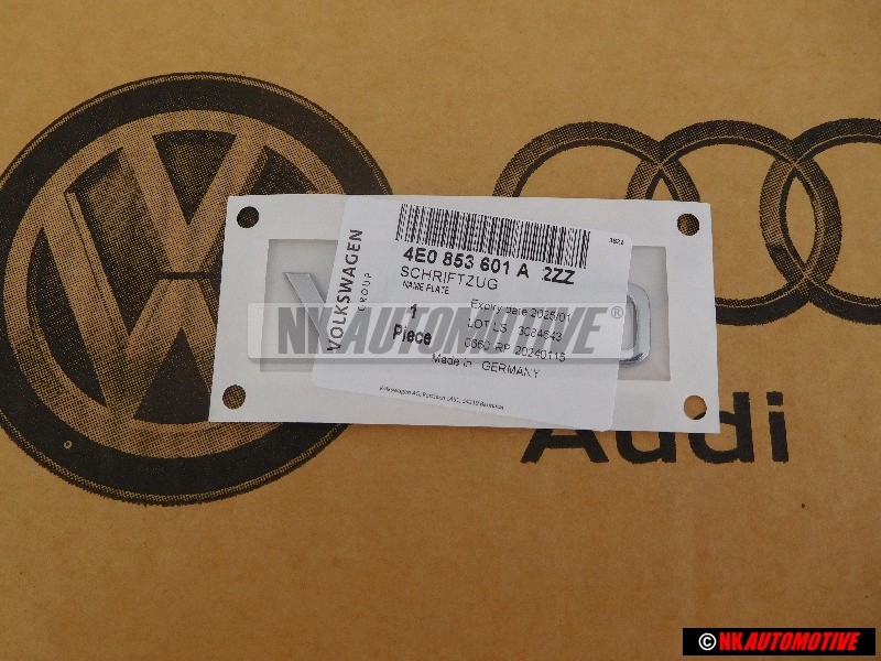Original Audi V10 Side Badge Emblem Chrome - 4E0853601A 2ZZ