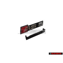 Original Audi RS5 Front Grill Badge Emblem Black Chrome Red - 8W6853736C 2ZZ