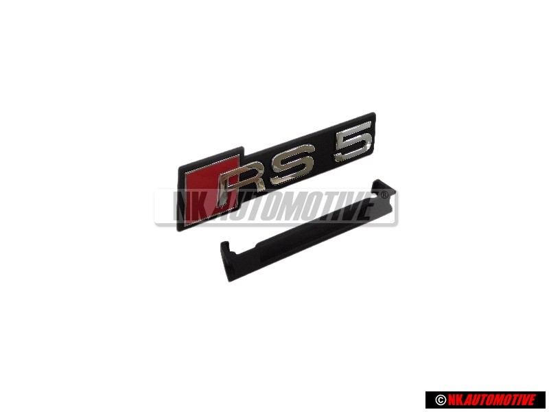 Original Audi RS5 Front Grill Badge Emblem Black Chrome Red - 8W6853736C 2ZZ