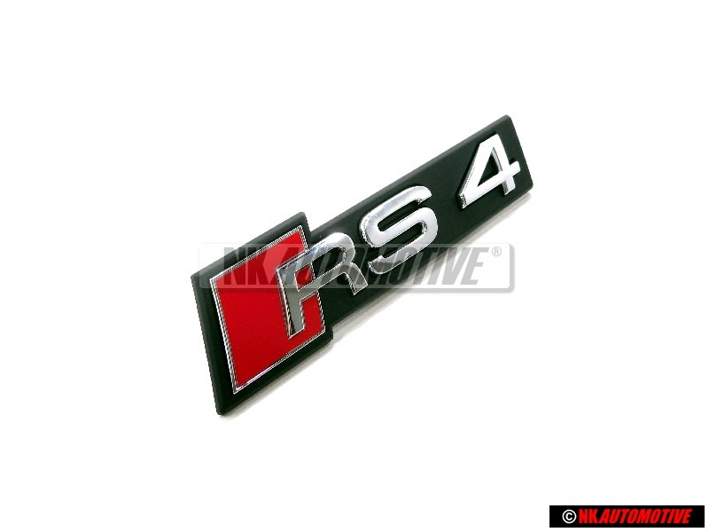 Original Audi RS4 Front Grill Badge Emblem Black Chrome Red - 8W0853736C 2ZZ