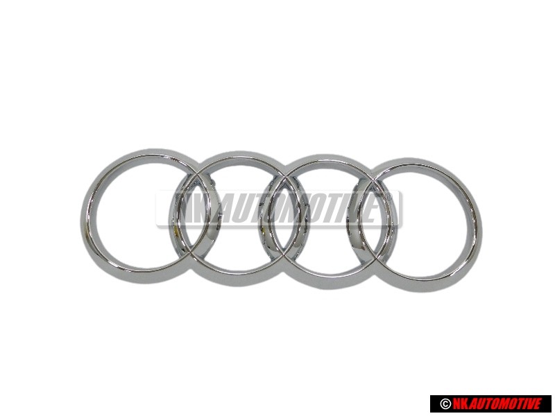 Original Audi Rings Front Grill Badge Emblem Chrome - 4H0853605A
