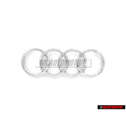 Original Audi Rings Front Grill Badge Emblem Chrome - 4N0853605 2ZZ