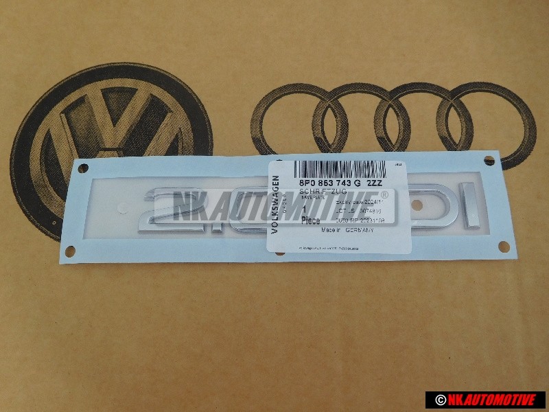 Original Audi 2.0 TDI Rear Boot Badge Emblem Chrome - 8P0853743G 2ZZ