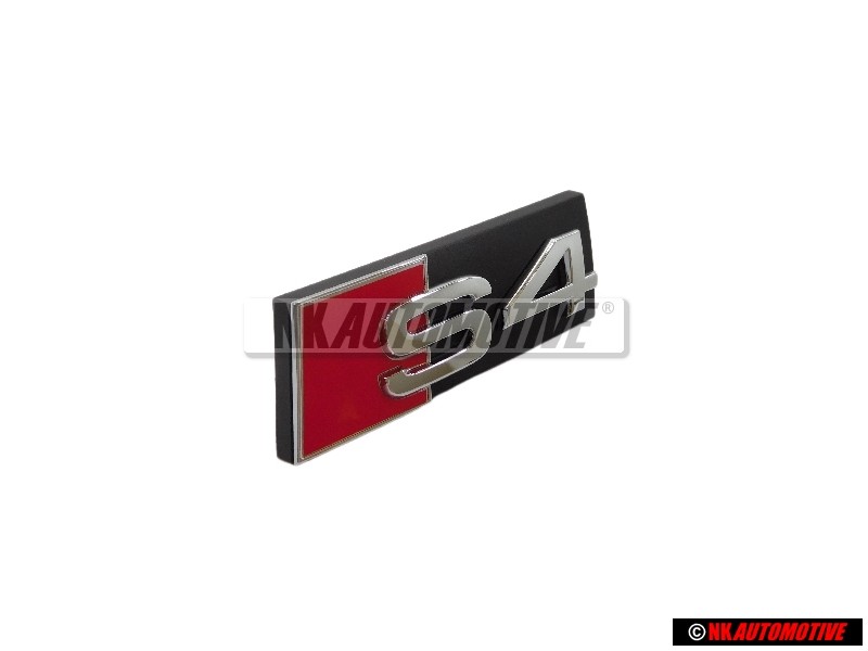 Original Audi S4 Front Grill Badge Emblem Black Chrome Red - 8W0853736A 2ZZ