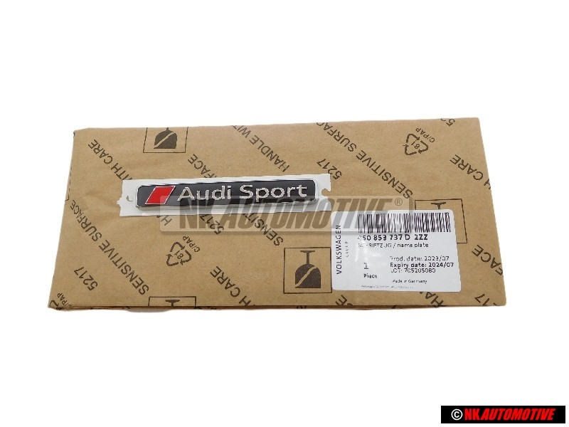 Original Audi SPORT Front Grill Badge Emblem Black Chrome Red - 4S0853737D 2ZZ