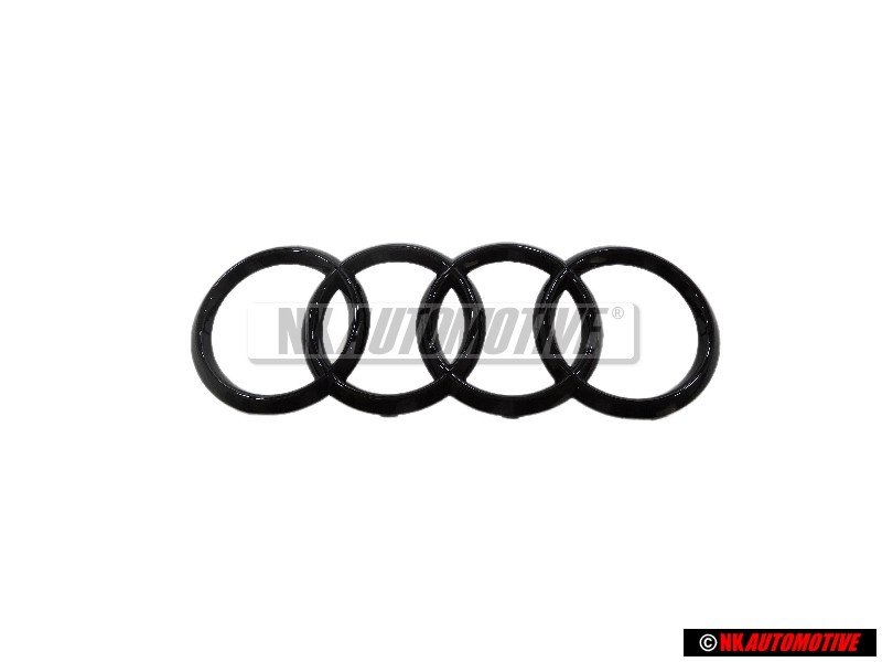 Original Audi Rings Front Grill Badge Emblem Black - 4M8071801