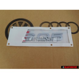Original Audi SQ5 Rear Boot Badge Emblem Chrome Red - 8R0853735 2ZZ