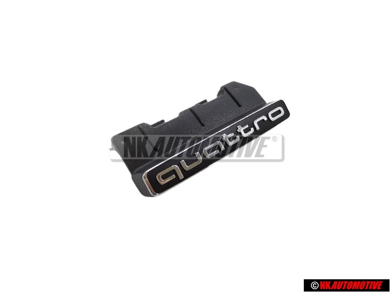 Original Audi QUATTRO Front Grill Badge Emblem Black Chrome - 80A853736D 2ZZ