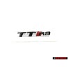 Original Audi TT RS Rear Boot Badge Emblem Black Chrome Red - 8S0853740A T94