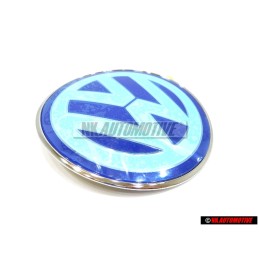 Original VW Front Bonnet Hood Badge Emblem Chrome Blue - 1C0853617 39A
