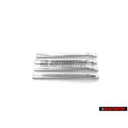 4x Original VW Exterior Door Handle Insert Metal Trim Chrome - 433837239