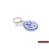 Original VW Double Sided Metal Keychain Blue White Enamel Keyring - 000087010C