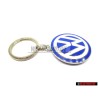 Original VW Double Sided Metal Keychain Blue White Enamel Keyring - 000087010C