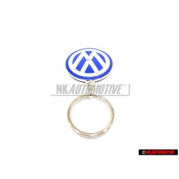 Original VW Double Sided Metal Keychain Blue White Enamel Keyring - 000087010C