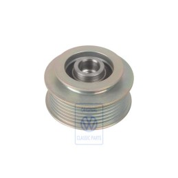 Original VW Poly V-Belt Pulley With Freewheel And Cover Cap - 021903119K