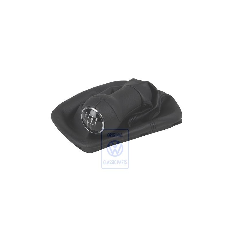 Original VW Gearstick Knob Leather w Gearstick Trim Leatherette - 1J0711113DFMEK