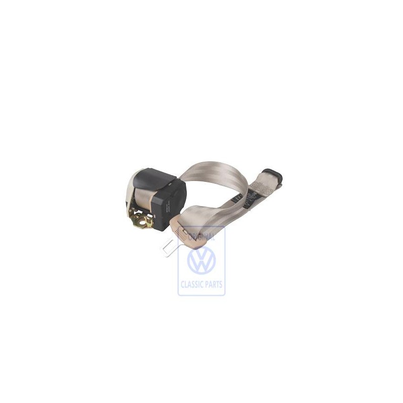 Original VW Three-Point Seat Belt With Inertia Reel Ecrue Beige - 1J0857807D HCR