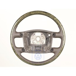 Original VW Steering Wheel (Wood/Leather) Brown Poplar Wood - 3D0419091ABAPM