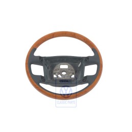 Original VW Steering Wheel Wood/Leather - 3D0419091ABNKU