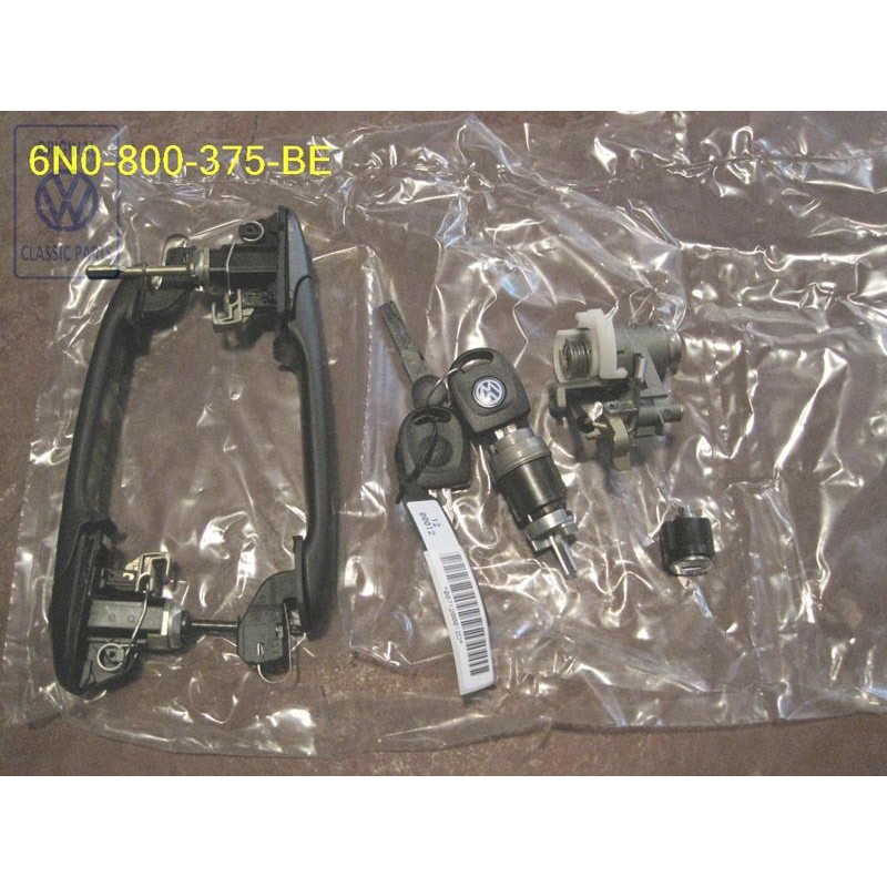 Original VW 4 Set Lock Cylinders For Door Handle - 6N0800375BE