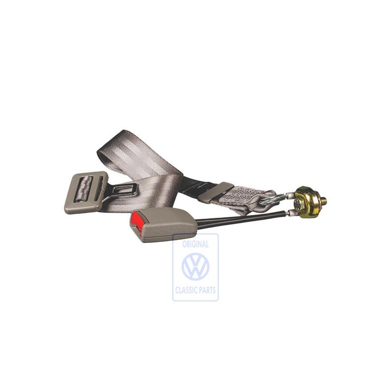 Original VW Lap Belt And Belt Lock Flannel Grey - 6N0857487 HCQ