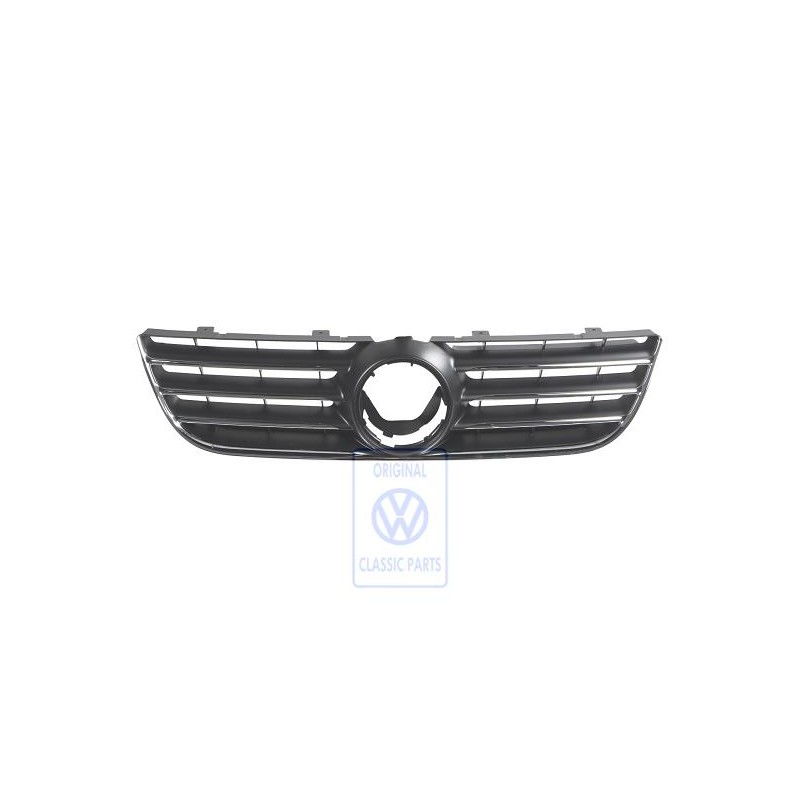 Original VW Radiator Grille With Chromed Trim Strips Black - 6Q0853651F 03C