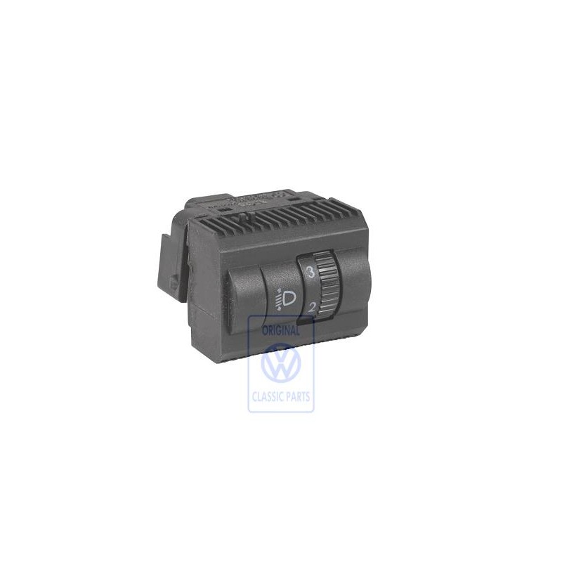 Original VW Switch For Headlight Range Control Satin Black - 6Q0941333B 9B9