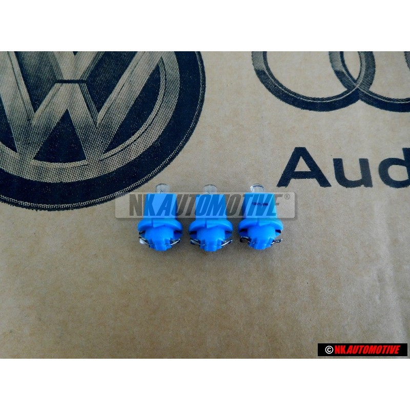 3x Original VW Bulb With Blue Socket - 357919243B