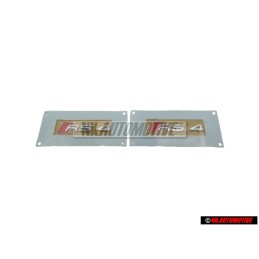 2x Original Audi RS4 Side Badge Emblem Chrome Red - 8E0853601
