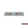 2x Original Audi RS4 Side Badge Emblem Chrome Red - 8E0853601