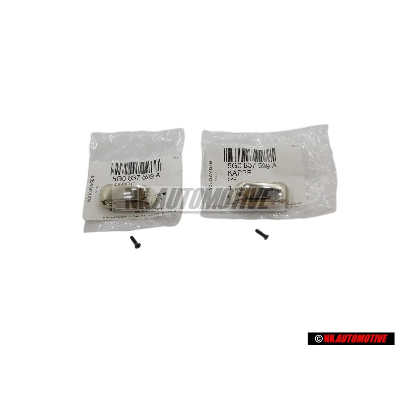 2x Original VW Key Cap Top Chrome Chromed with Screw - 5G0837599A