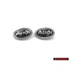 2x Original Audi Front Fender Side Badge Emblem Black Chrome - 8D0853621B 2ZZ