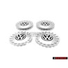 4x Original VW Hub Cap Brilliant Chrome/Dolomite Grey - 1C0601149A GRB