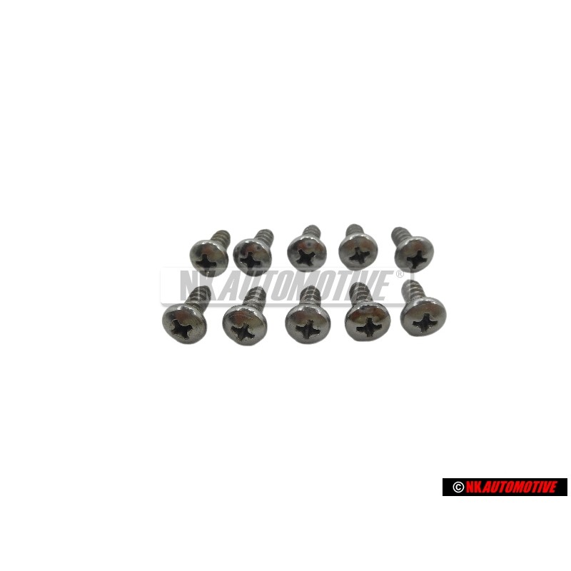 10x Original VW Oval Panel Screw 4.8x13 - N 0139681