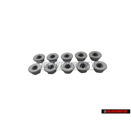 10x Original VW Hexagon Collar Nut M5 - N 10017304