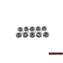 10x Original VW Hexagon Nut M6 - N 01100636
