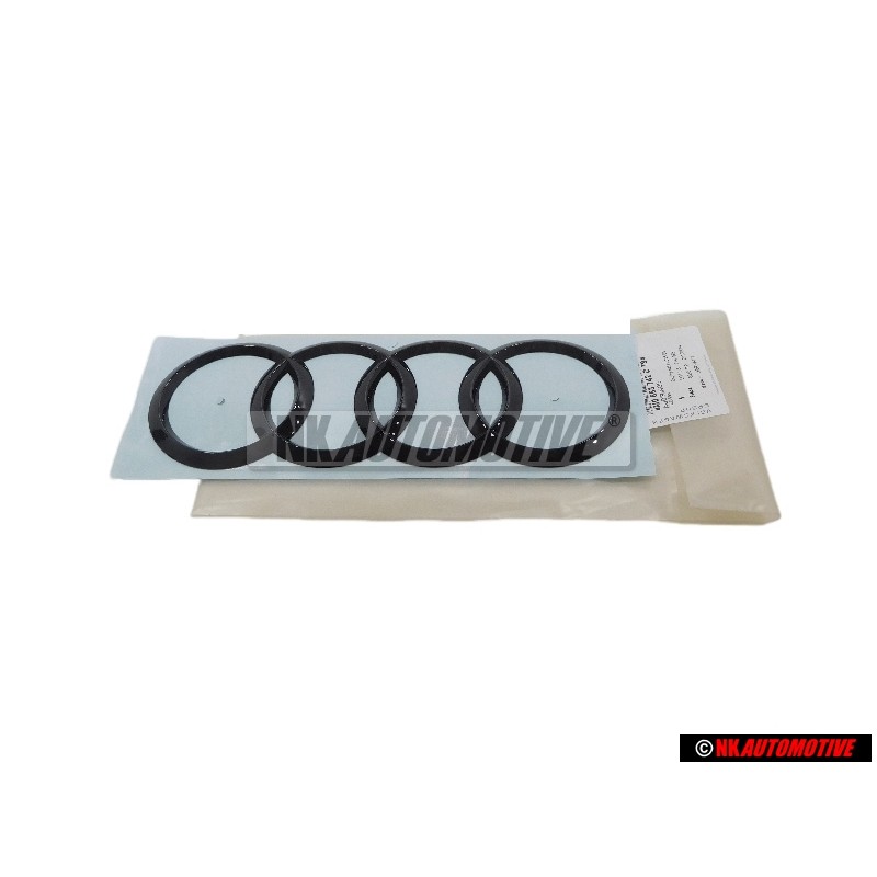 Original Audi Rings Rear Boot Badge Emblem Black - 4M0853742D T94
