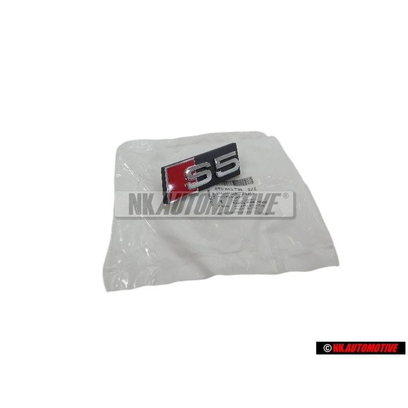 Original Audi S5 Front Grill Badge Emblem Black Chrome Red - 8T0853736 2ZZ