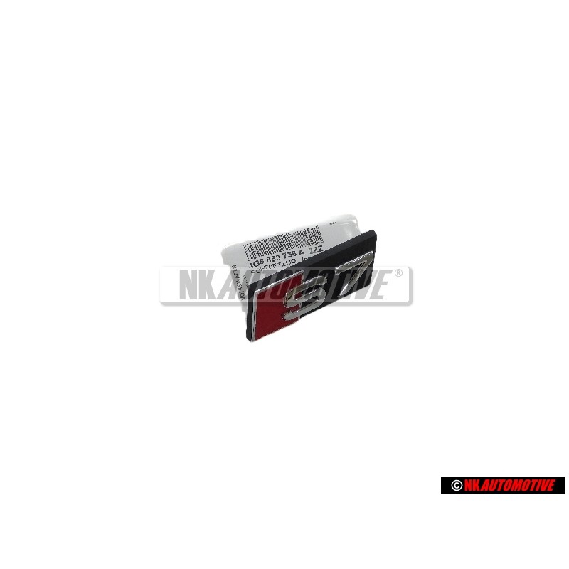 Original Audi S7 Front Grill Badge Emblem Black Chrome Red - 4G8853736A 2ZZ