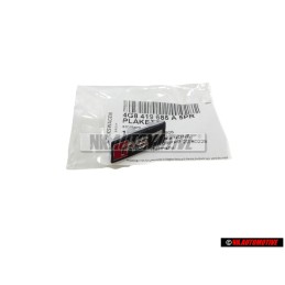 Original Audi RS7 Steering Wheel Badge Black Chrome Red - 4G8419685A 5PR