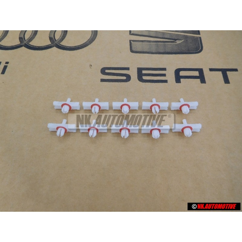10x Original VW Upper Side Moulding Installation Clip - 113853585C
