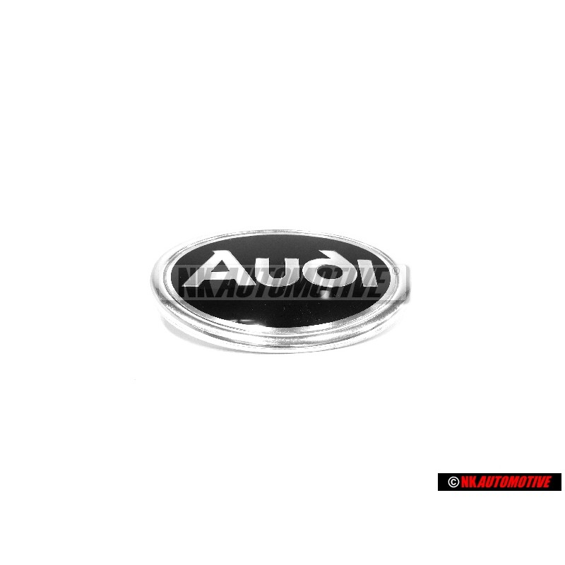 Original Audi Front Fender Side Badge Emblem Black Chrome - 4A0853621 2ZZ