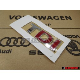 Original VW TDI Rear Trunk Boot Badge Emblem Chrome Red - 3B0853675ACGQF