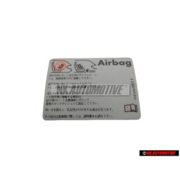 Original VW Sticker 'Airbag' When Using Child'S Seat - 1H0010087F