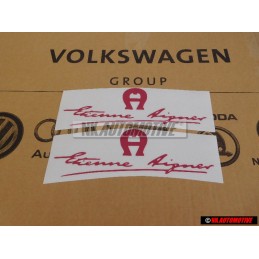 2x VW Classic Parts Etienne Aigner Decal Red - 155853687G L16