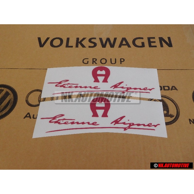 2x VW Classic Parts Etienne Aigner Decal Red - 155853687G L16